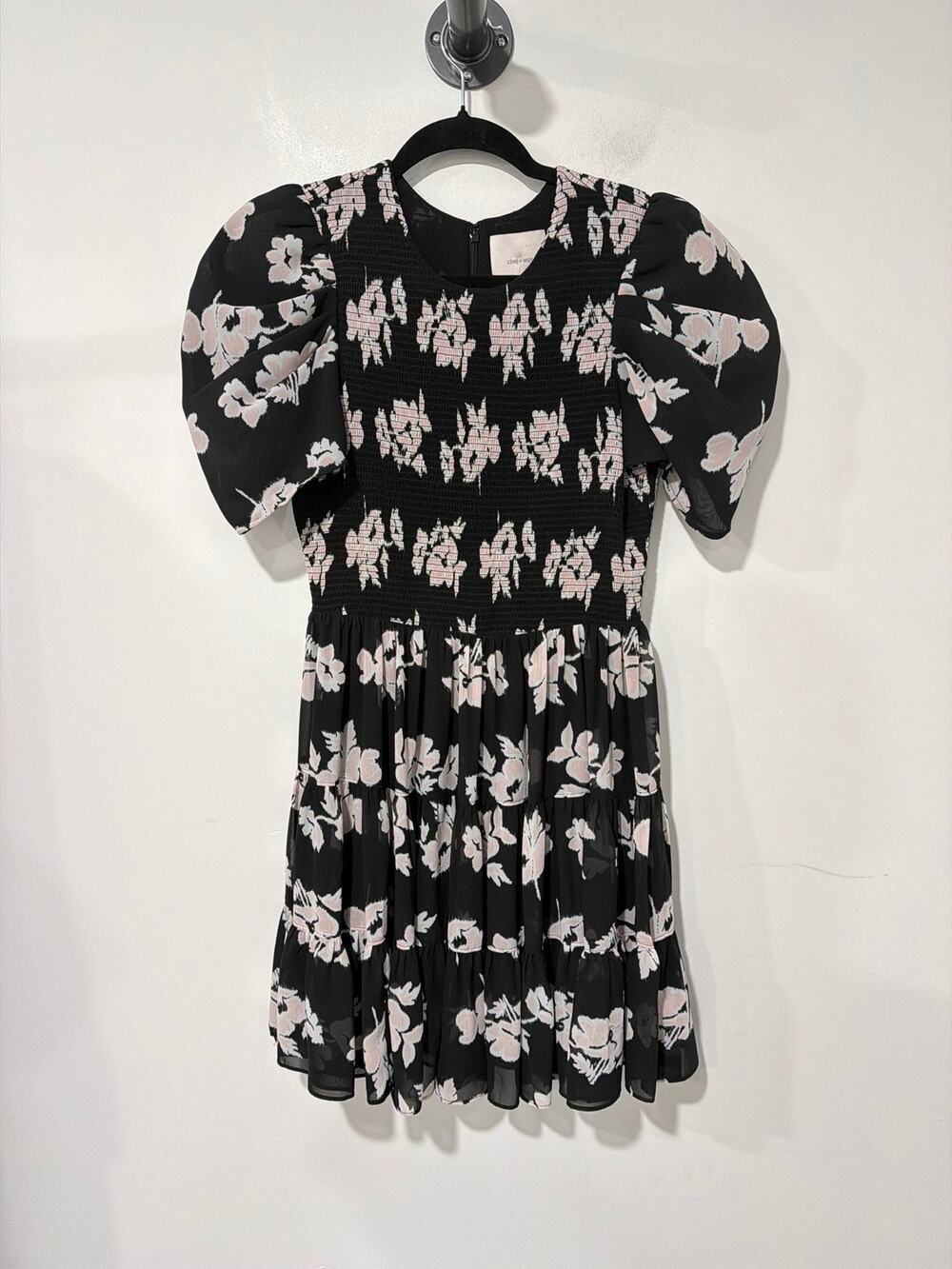Cinq á Sept Dress Black w/ Pink Floral Size 0